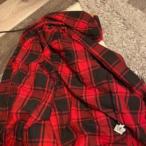 Red Plaid Hooded Flannel